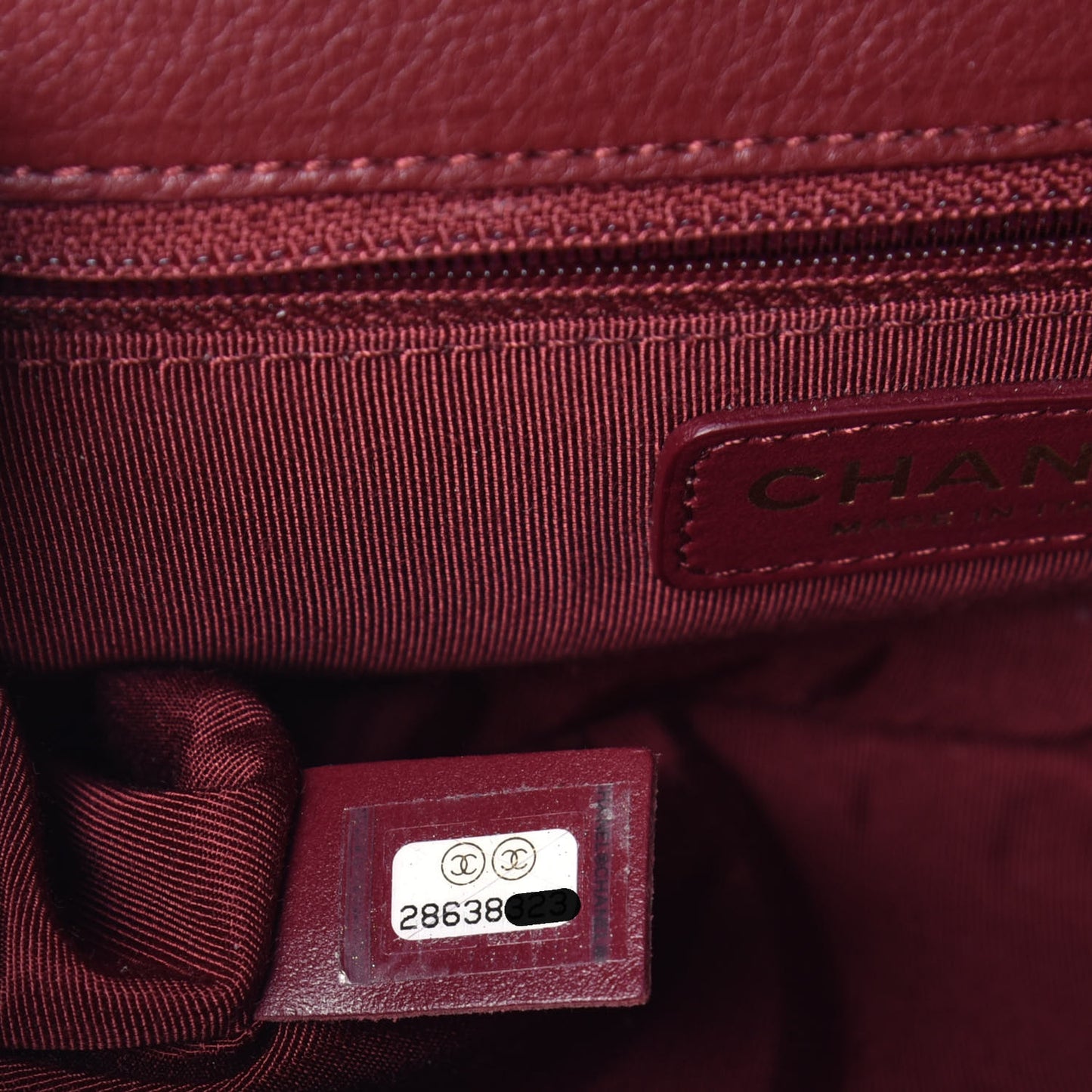Calfskin Stitched Small Flap Bag Burgundy
