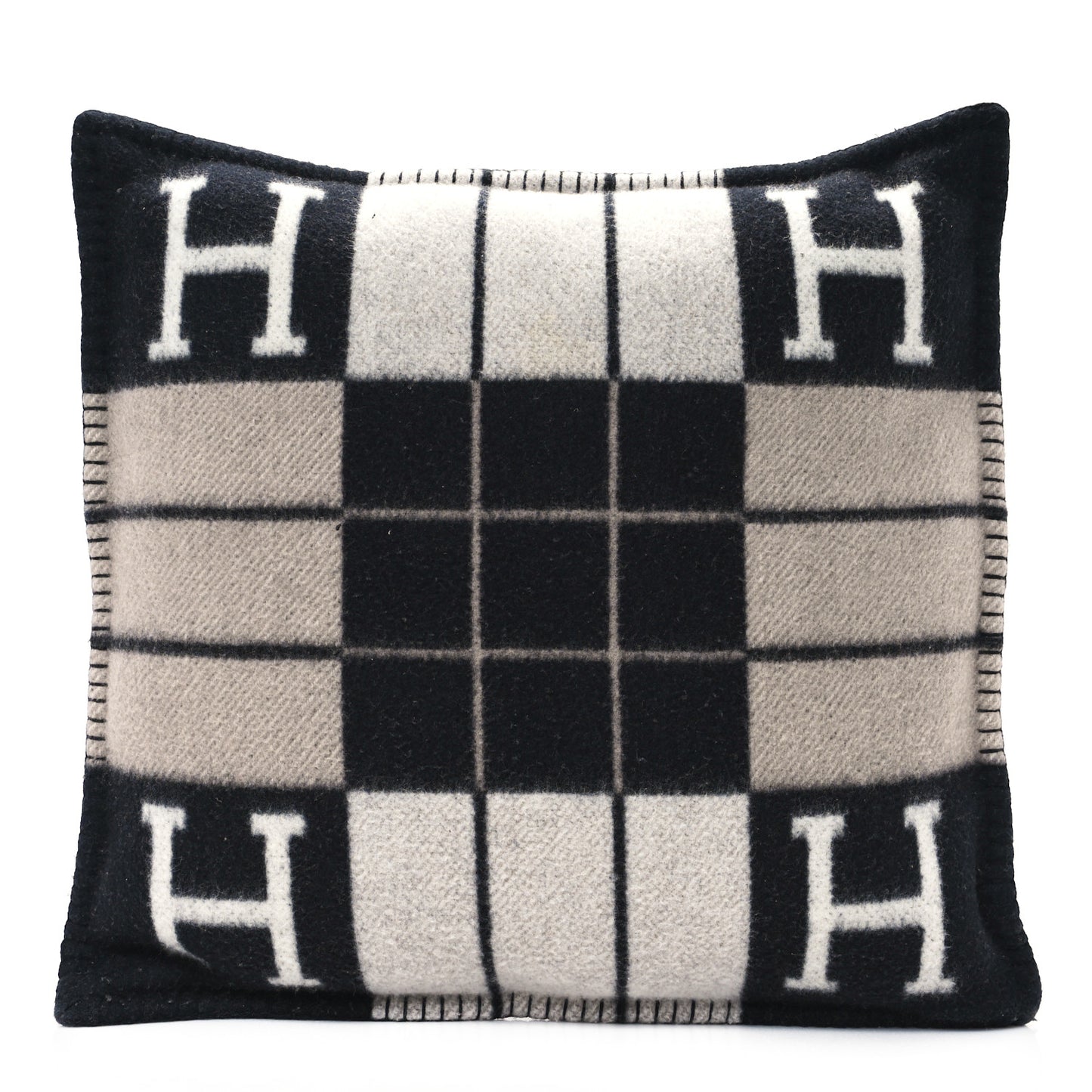 Wool Cashmere Avalon III Pillow PM Ecru Black