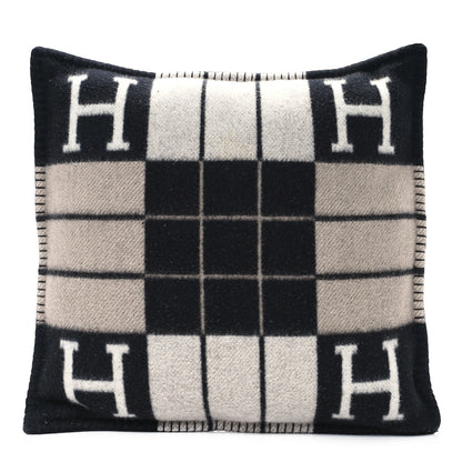 Hermes Wool Cashmere Avalon III Pillow PM Ecru Black 1 of 3