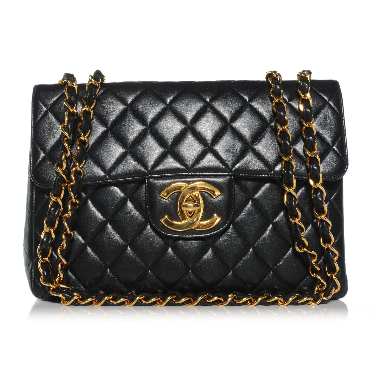 Lambskin Jumbo Flap Black