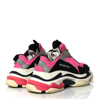 Balenciaga Fabric Mesh Womens Triple S Sneakers 42 Fluo Pink Grey White 4 of 13