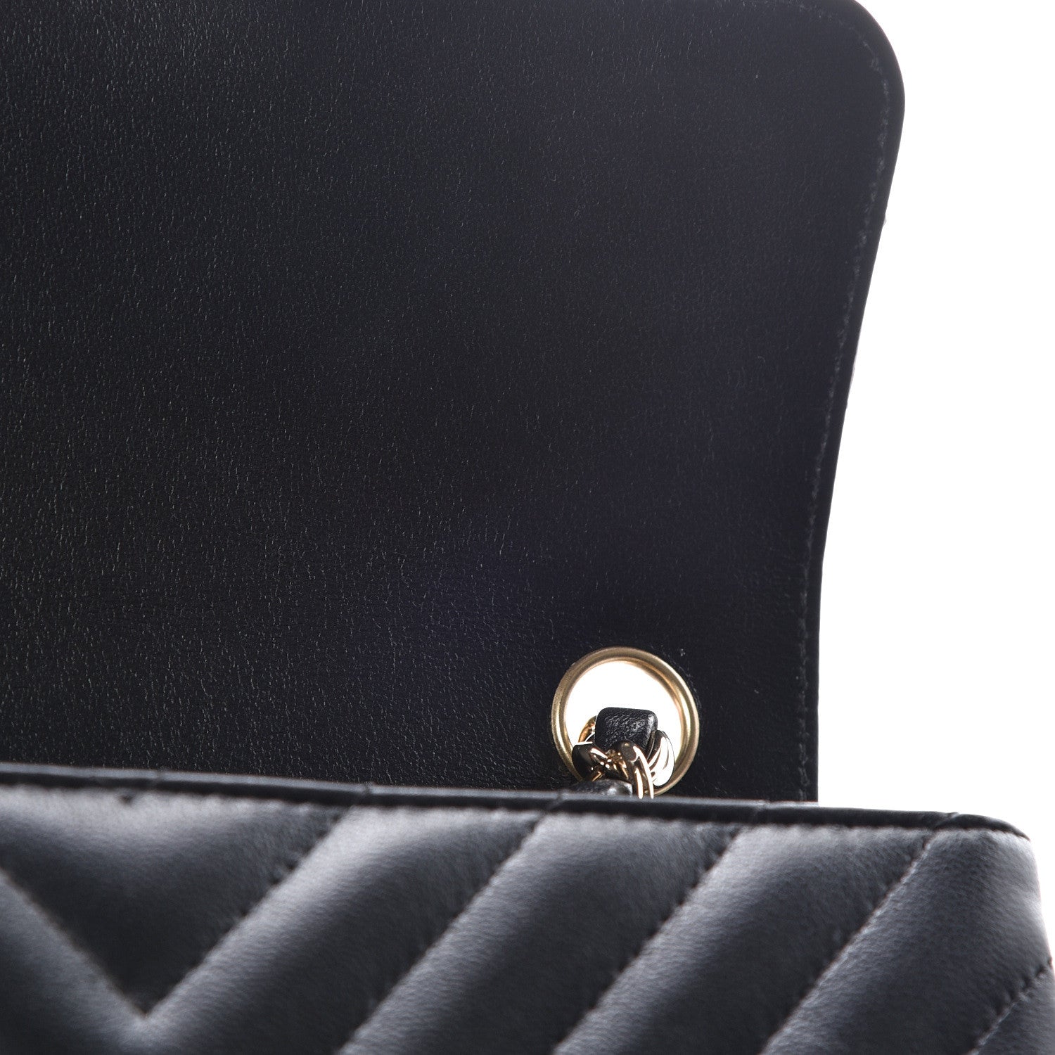 Chanel Lambskin Chevron Quilted Mini Rectangular Flap Black 16 of 17