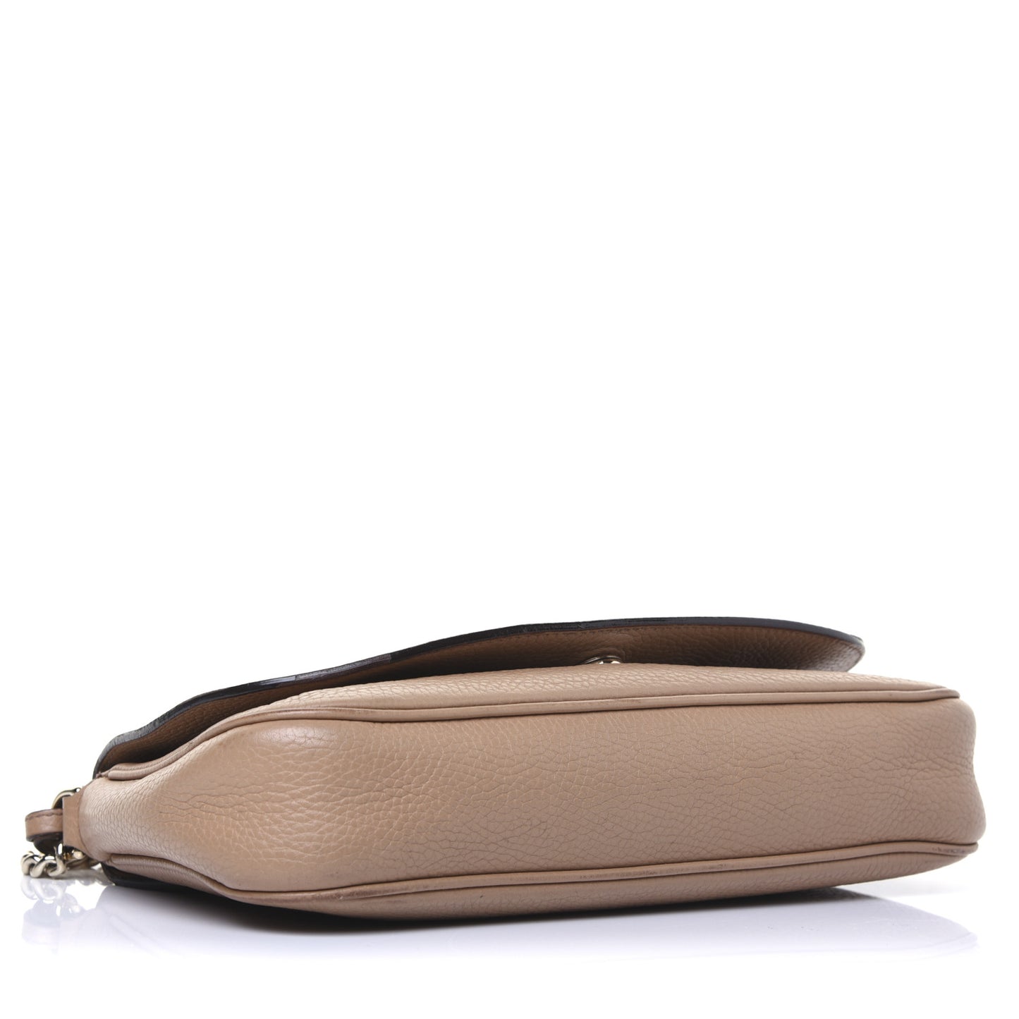 Pebbled Calfskin Medium Soho Flap Crossbody Camelia