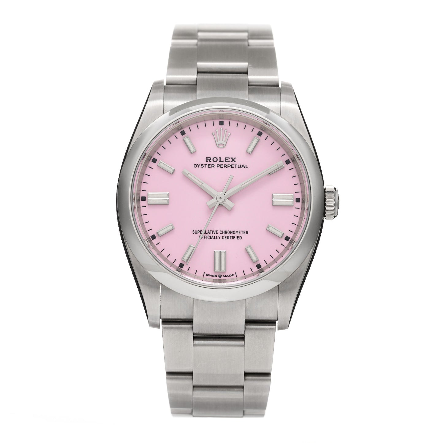 Stainless Steel 36mm Oyster Perpetual Watch Candy Pink 126000