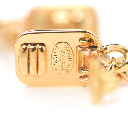 Chanel CC Drop Chain Clip On Earrings Gold 3 of 3
