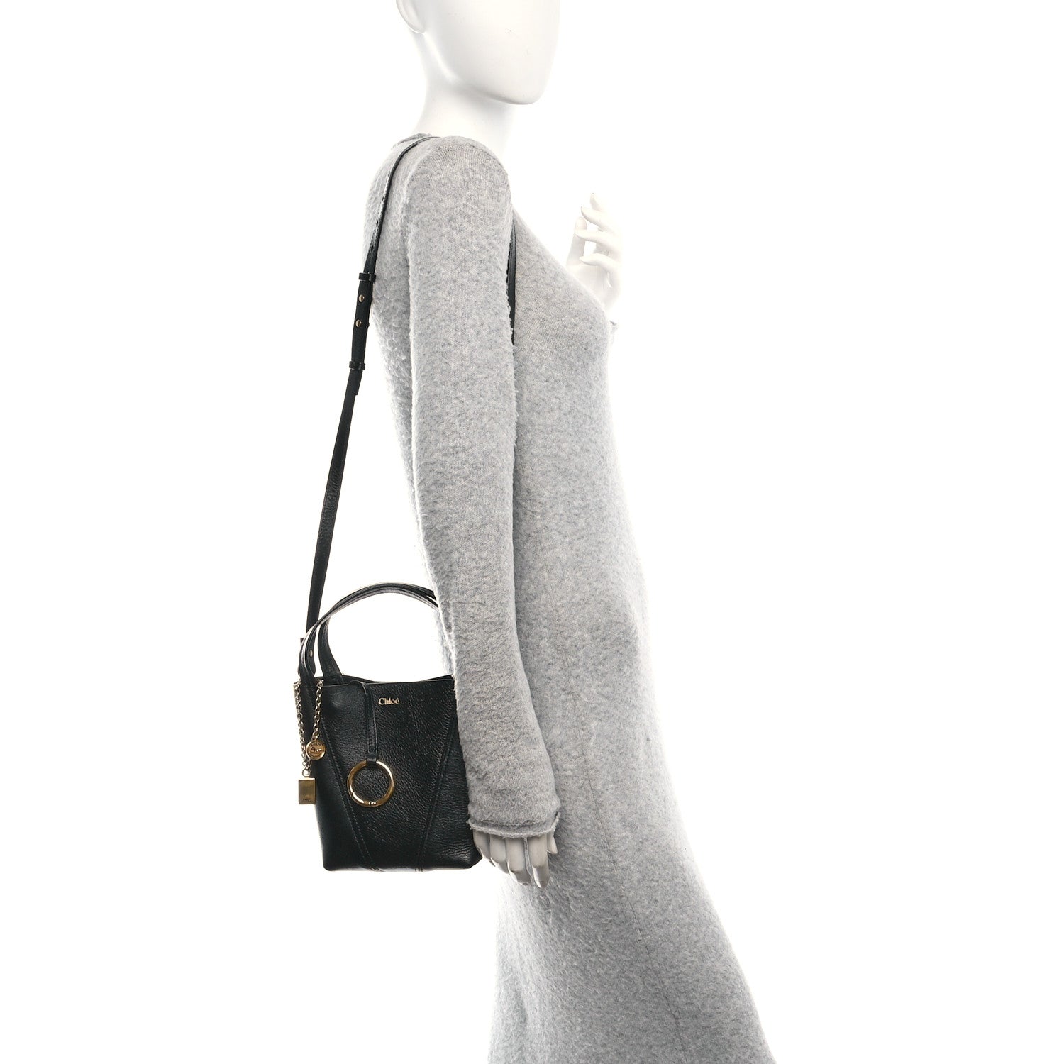 Chloe Grained Calfskin Small Spin Tote Black 2 of 10