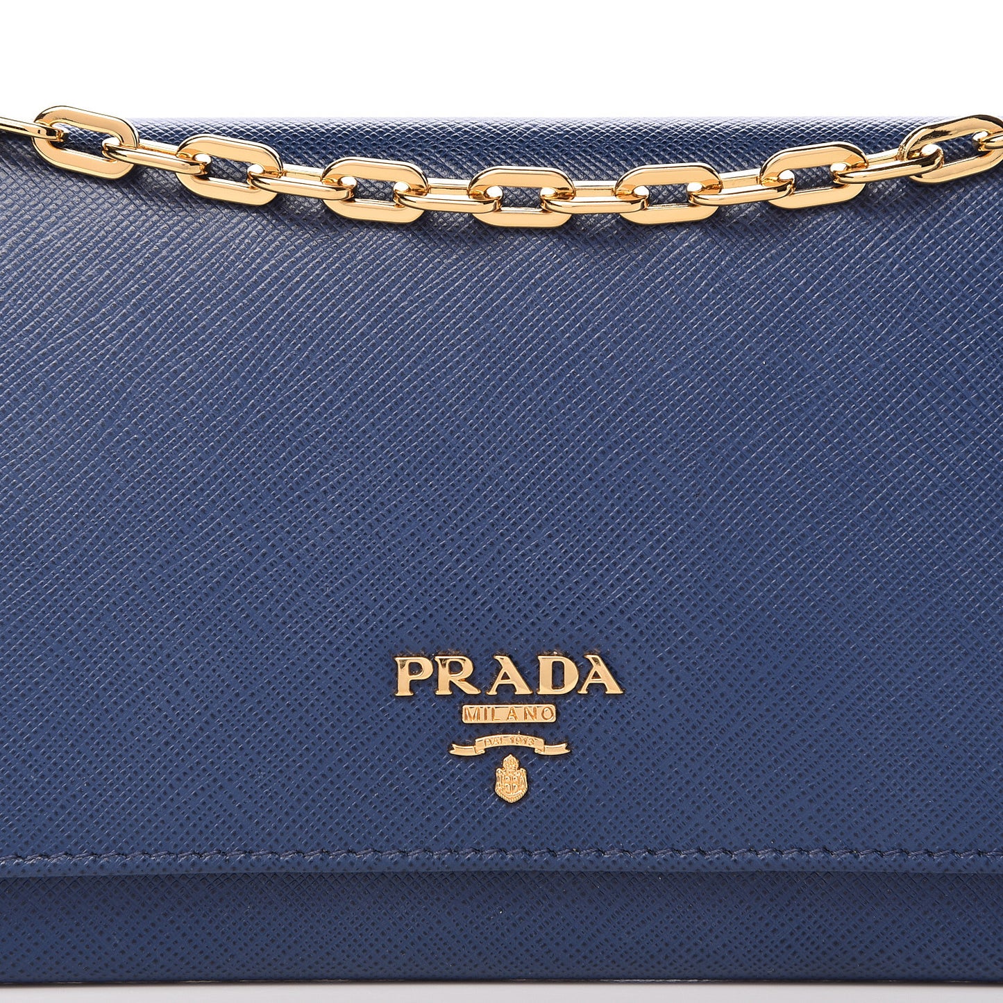 Saffiano Metal Oro Chain Wallet Bleuette