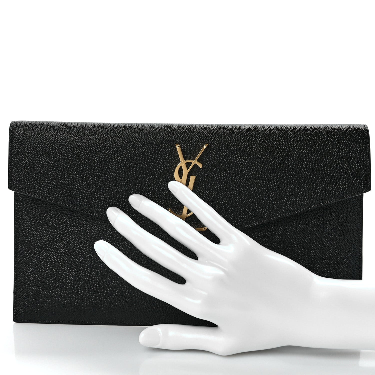 Saint Laurent Grain De Poudre Uptown Pouch Black 2 of 7