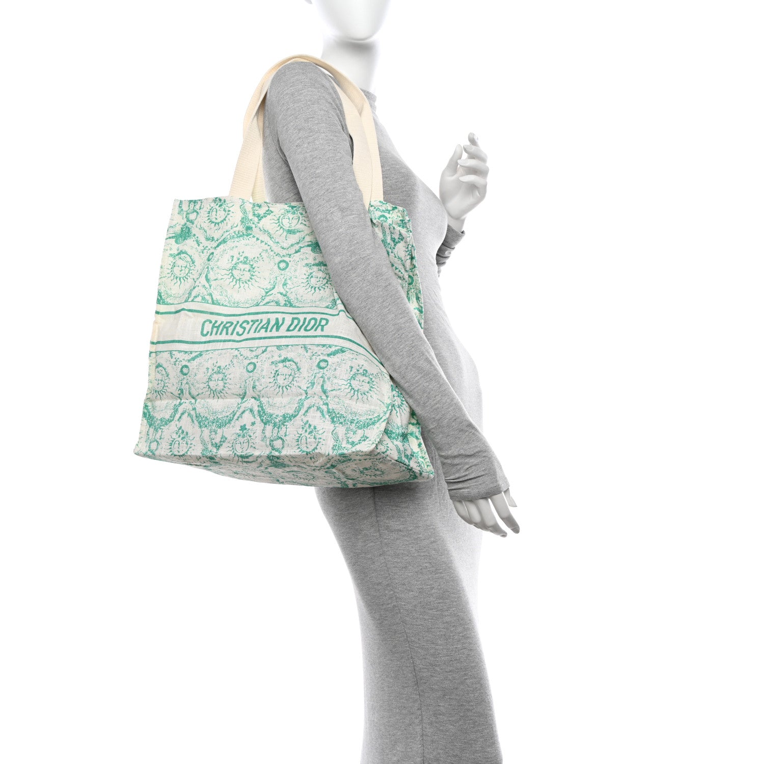 Christian Dior Canvas Dioriviera Toile de Jouy Soleil Tote Aquamarina 2 of 9