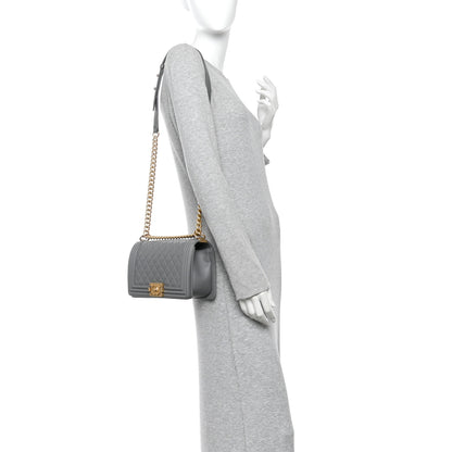 Chanel Lambskin Quilted Medium Boy Flap Grey 2 of 12
