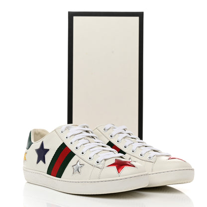 Gucci Calfskin Ayers Web Star Embroidered Womens Ace Sneakers 39 White Multi 9 of 9