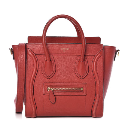 Celine Baby Grained Calfskin Nano Luggage Red 1 of 18