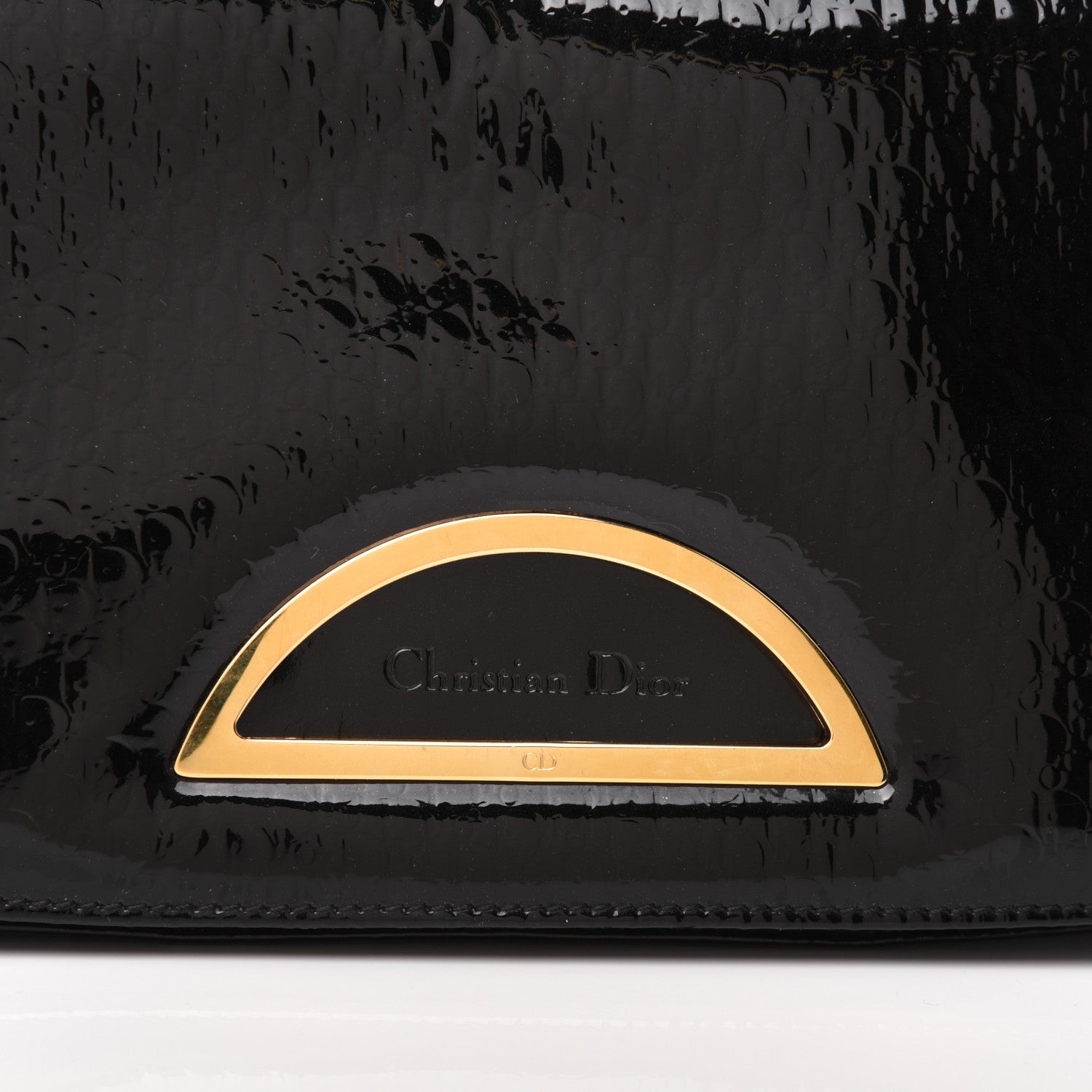 Christian Dior Patent Trotter Maris Pearl Shoulder Bag Black 16 of 26