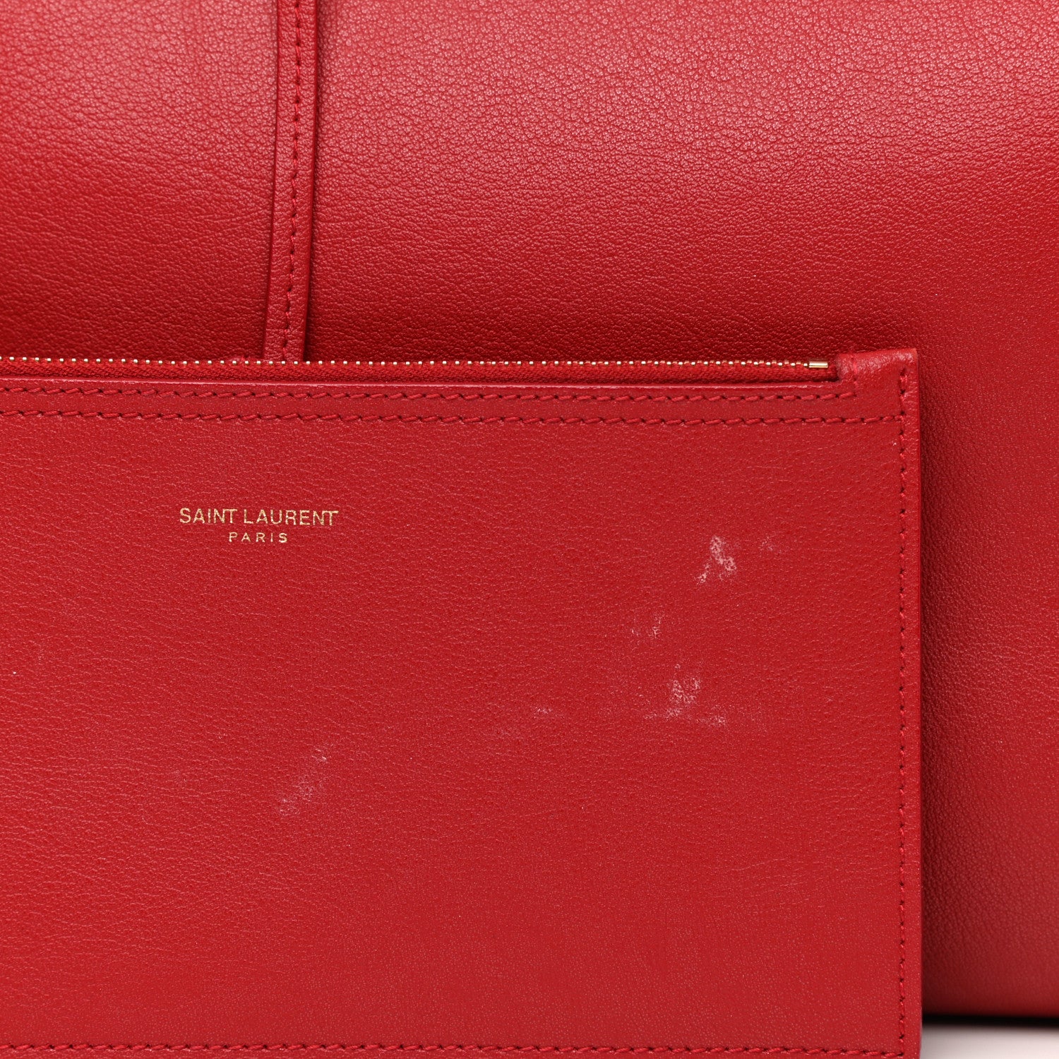 Saint Laurent Calfskin Large Shopping Tote Rouge Eros 12 of 16