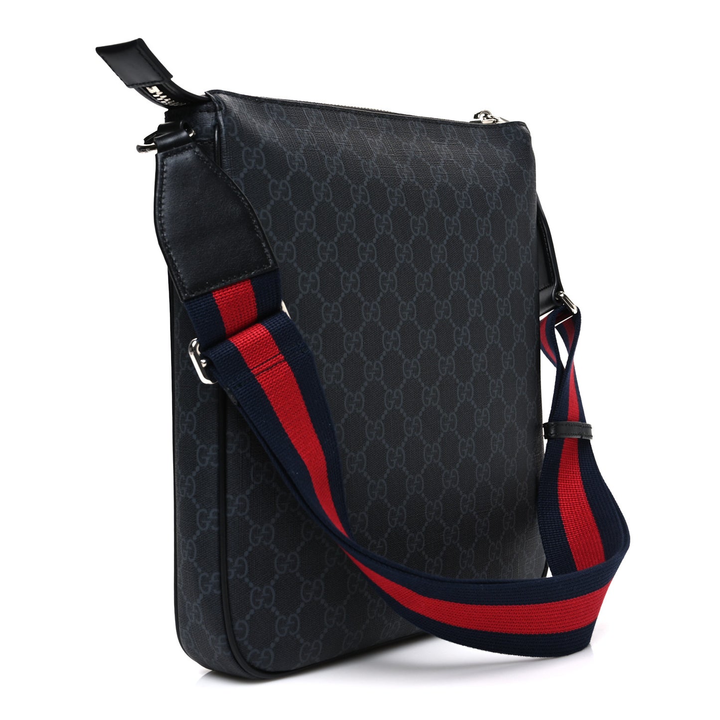 GG Supreme Monogram Messenger Bag Black Grey