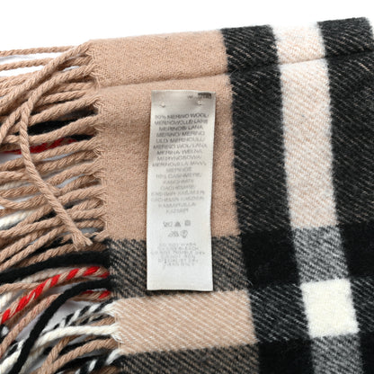Burberry Cashmere Giant Check Fringe Scarf Camel 4 of 6