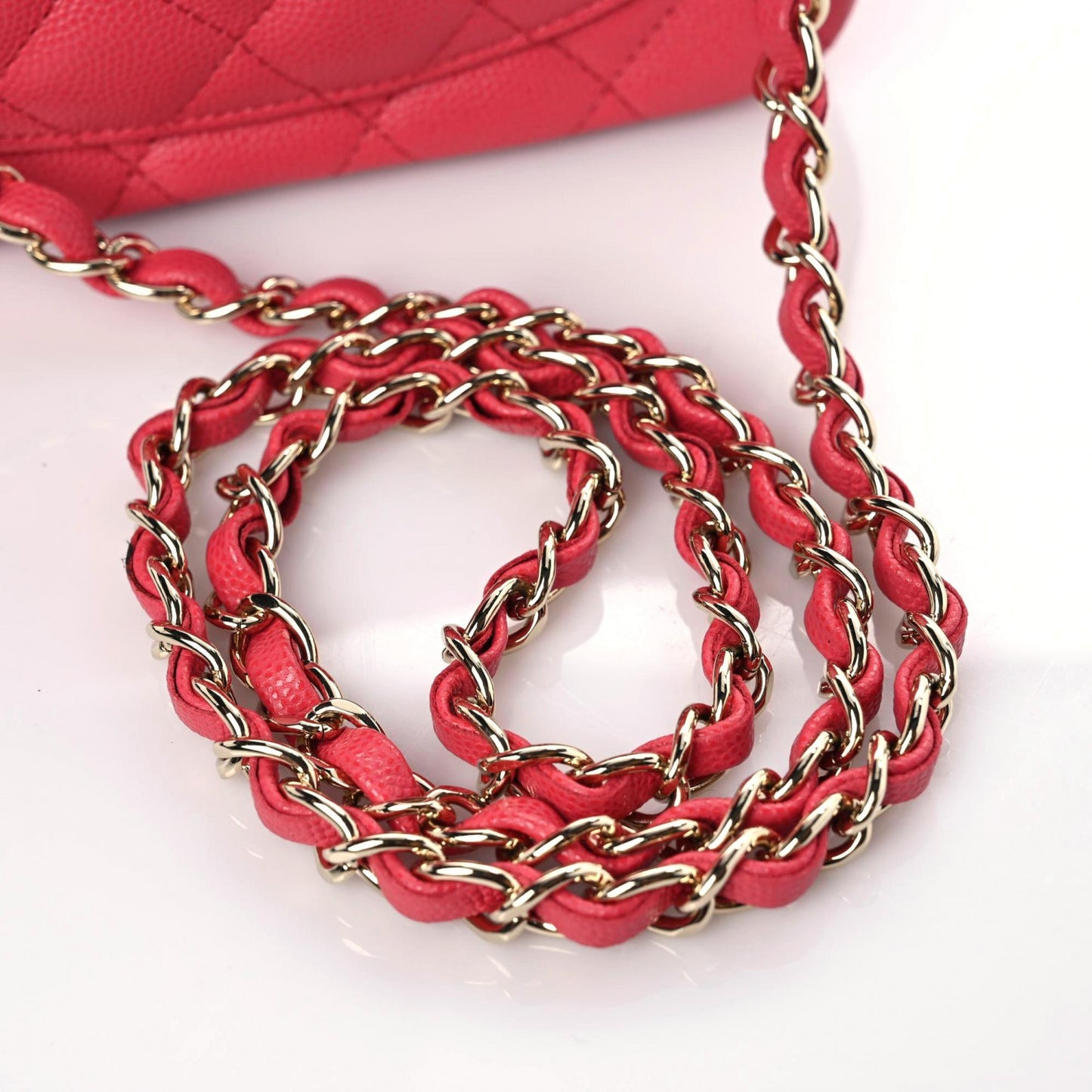 Caviar Quilted Mini Square Flap Pink