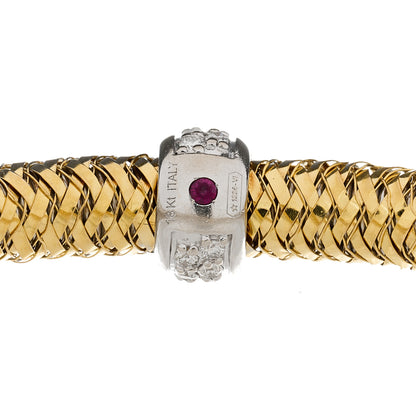 Roberto Coin 18K Yellow White Gold Diamond Primavera Bracelet 3 of 4