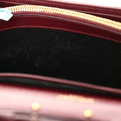 Saint Laurent Grain De Poudre Matelasse Chevron Monogram Chain Wallet Rouge Legion 11 of 11