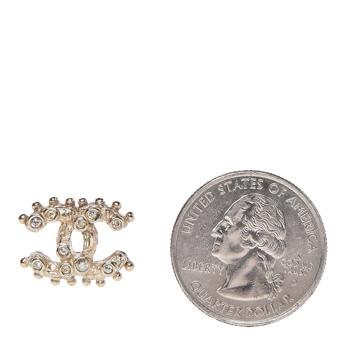 Crystal CC Earrings Gold
