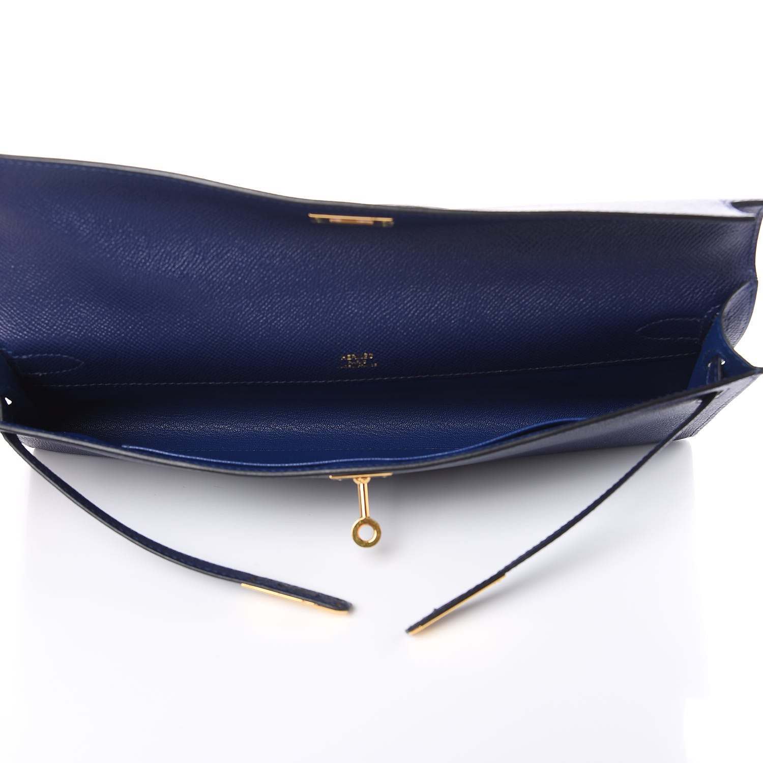 Hermes Epsom Kelly Cut Clutch Pochette Bleu Saphir 5 of 10