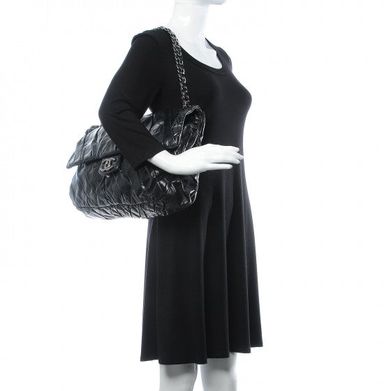 Chanel Glazed Calfskin Twisted Maxi Flap Black 2 of 12