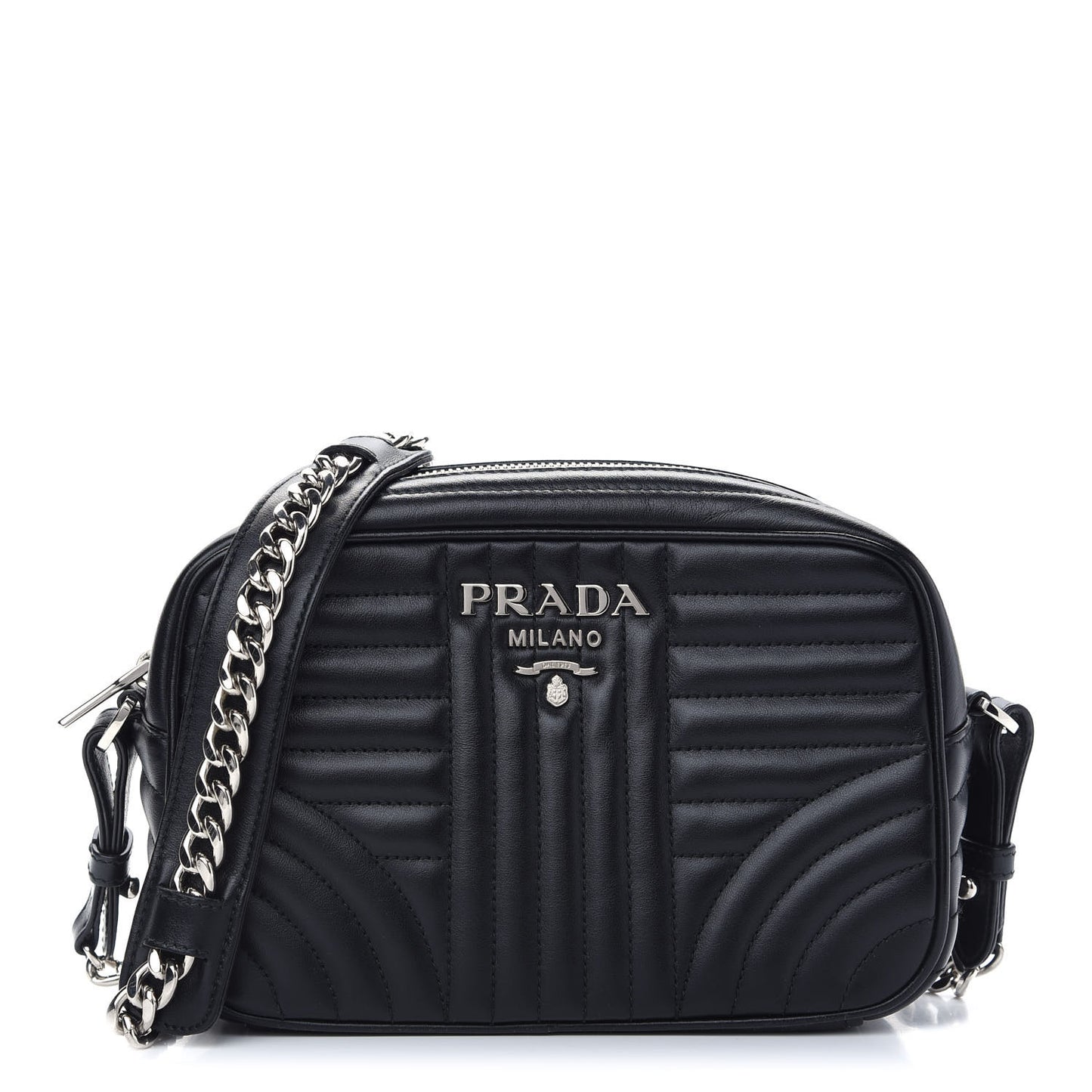 Soft Calfskin Diagramme Crossbody Bag Black