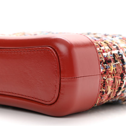 Chanel Tweed Calfskin Small Gabrielle Hobo Red 10 of 12