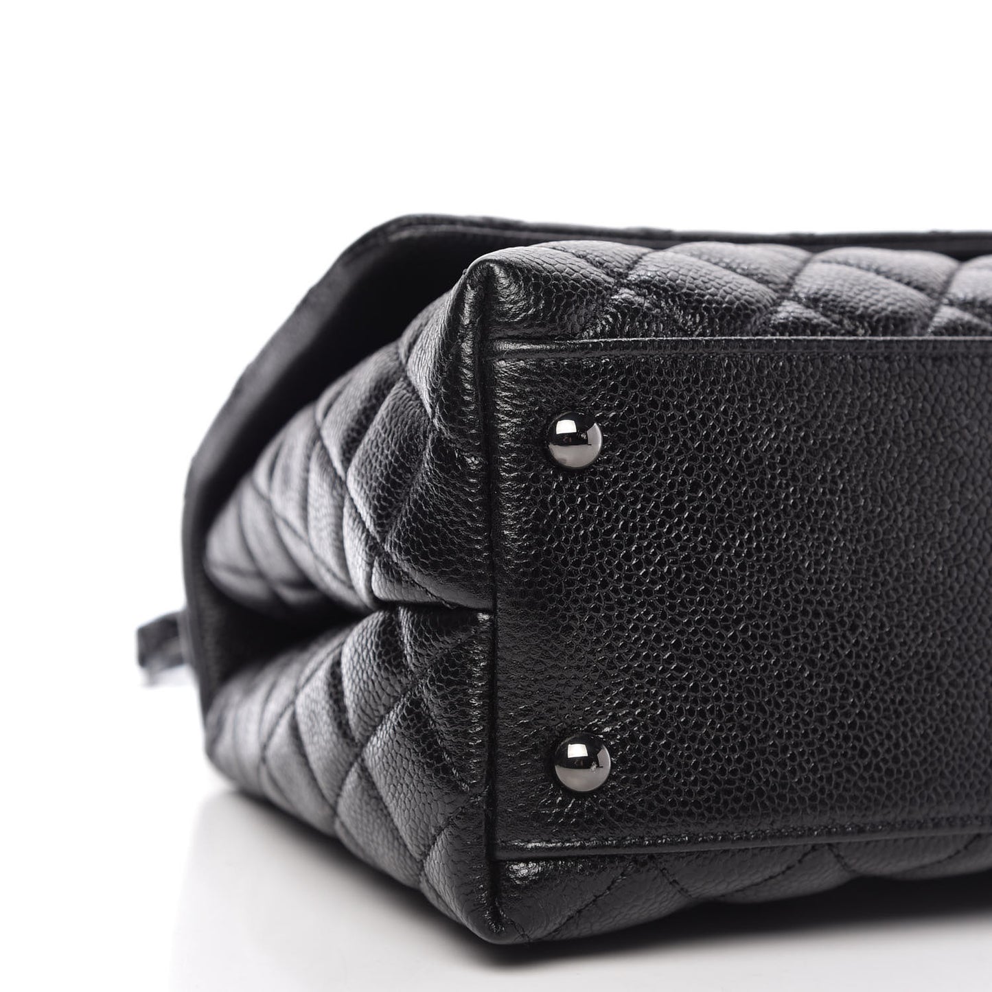 Caviar Quilted Small Coco Handle Flap So Black