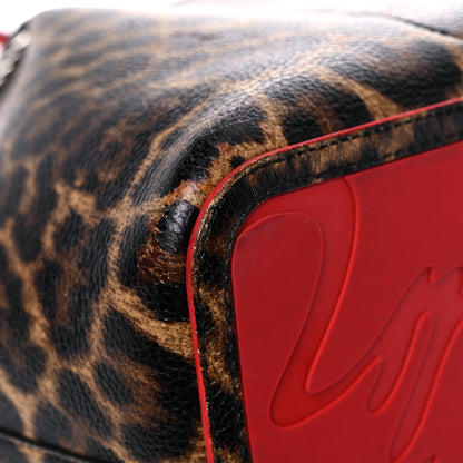 Christian Louboutin Calfskin Empire Leopard Print Spiked Large Cabarock Shopper Tote Brown 17 of 24