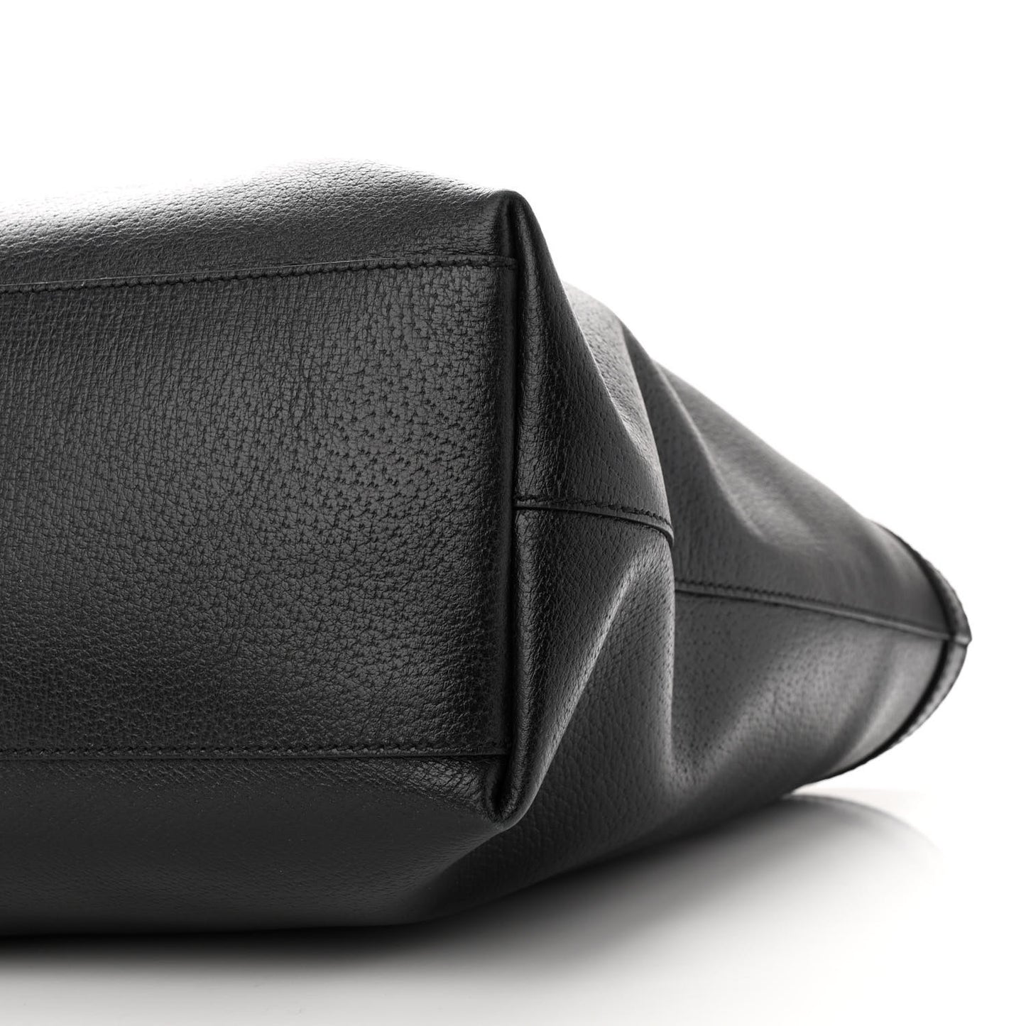 Textured Calfskin Web Medium Ophidia Shopping Tote Black