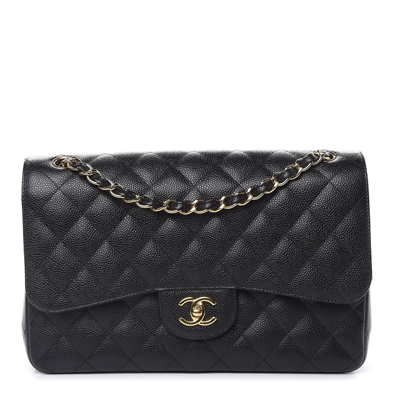 Chanel Caviar Quilted Jumbo Double Flap Black 1 of 10