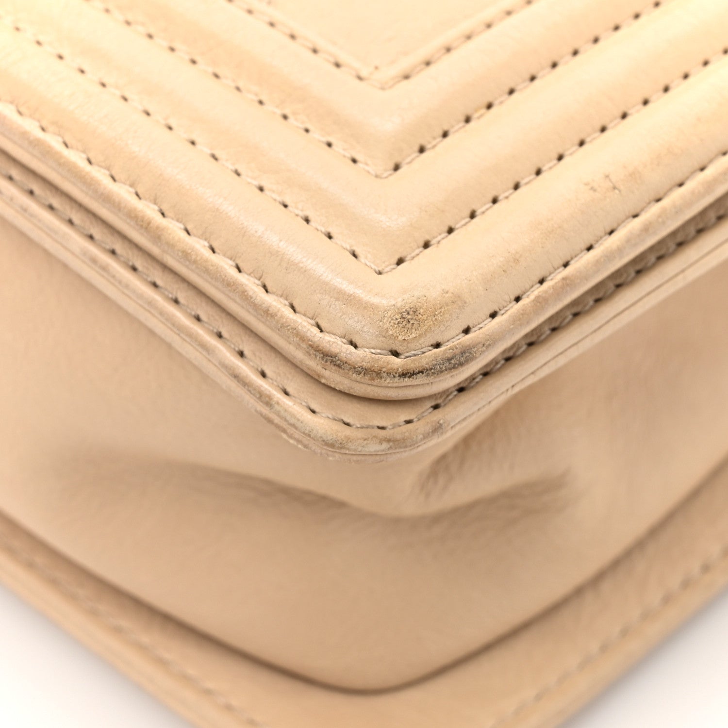 Chanel Calfskin Double Stitch Small Boy Flap Beige 14 of 20