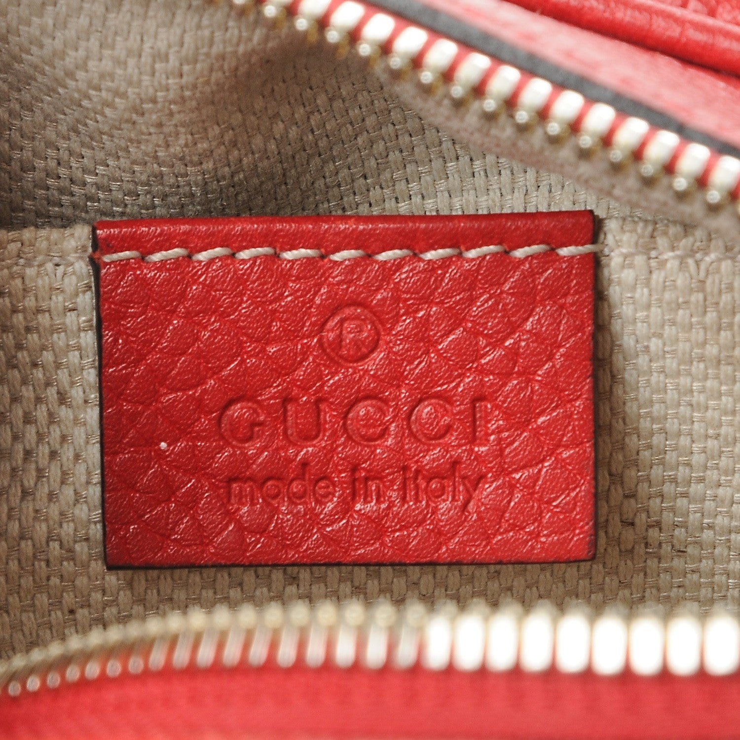 Gucci Pebbled Calfskin Small Soho Disco Bag Tabasco Red 6 of 9