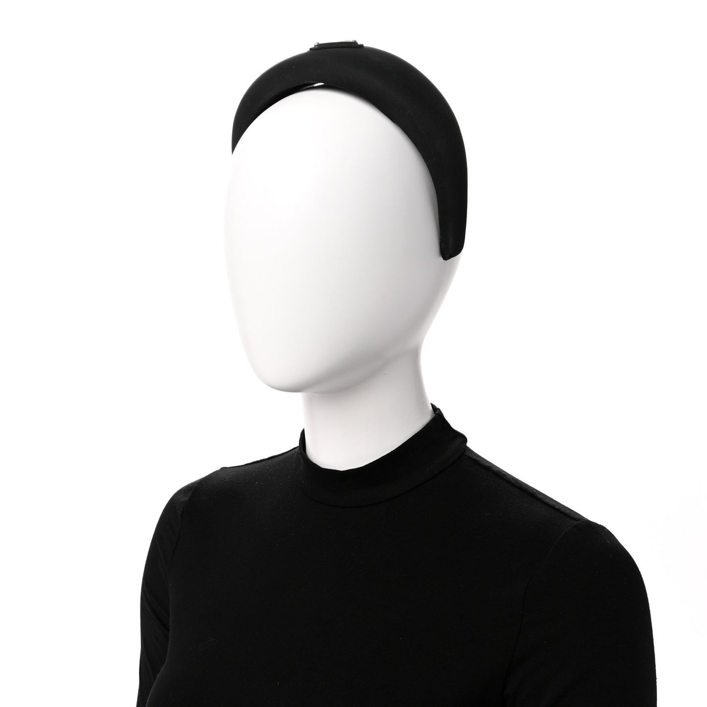 Re-Nylon Metal Triangle Logo Headband Black