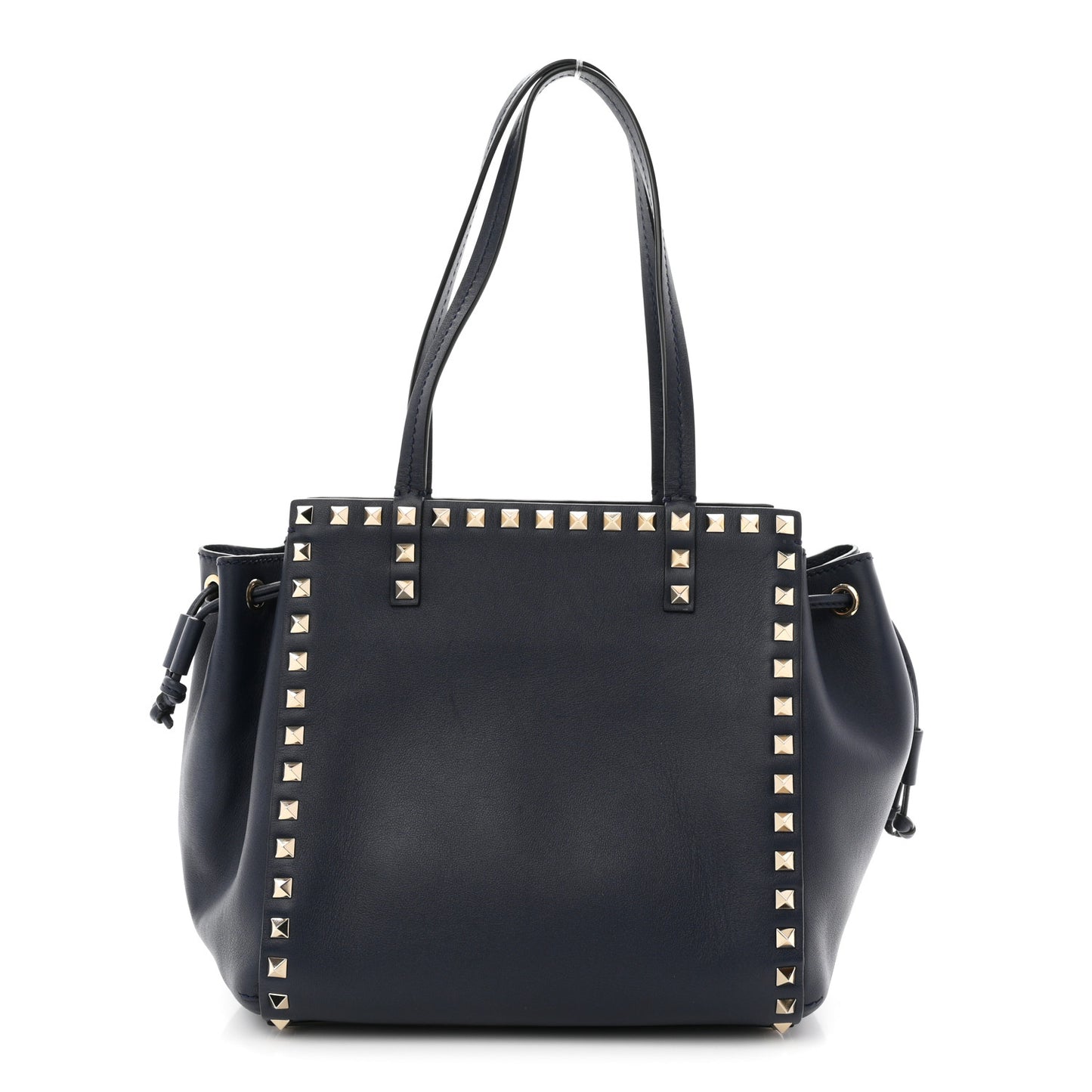 Calfskin Rockstud Double Handle Cinch Tote Marine