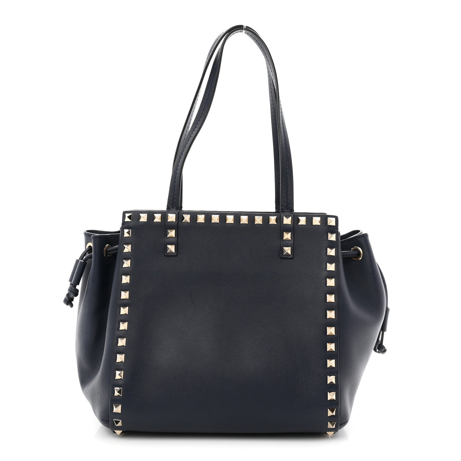 Valentino Garavani Calfskin Rockstud Double Handle Cinch Tote Marine 1 of 10