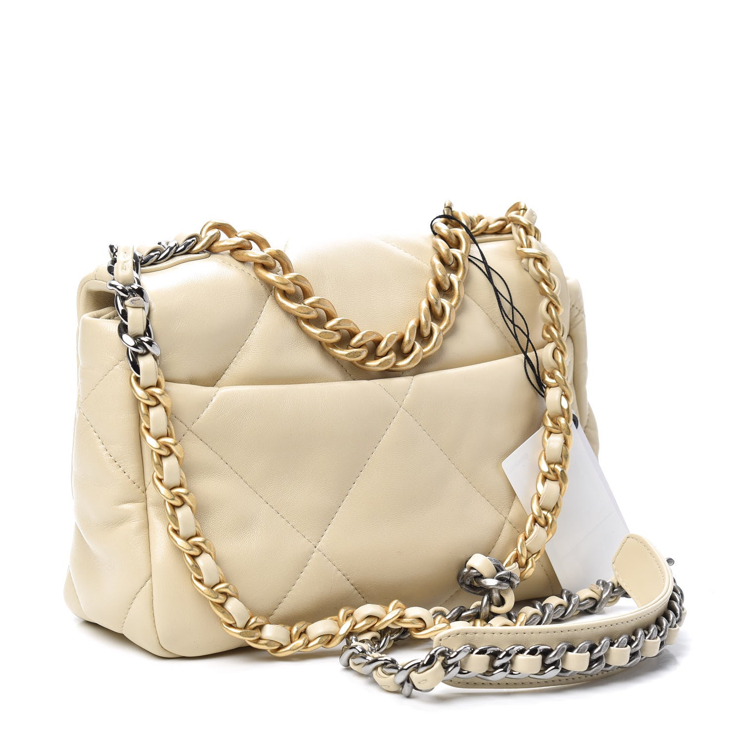 Chanel Lambskin Quilted Medium 19 Flap Beige 3 of 10