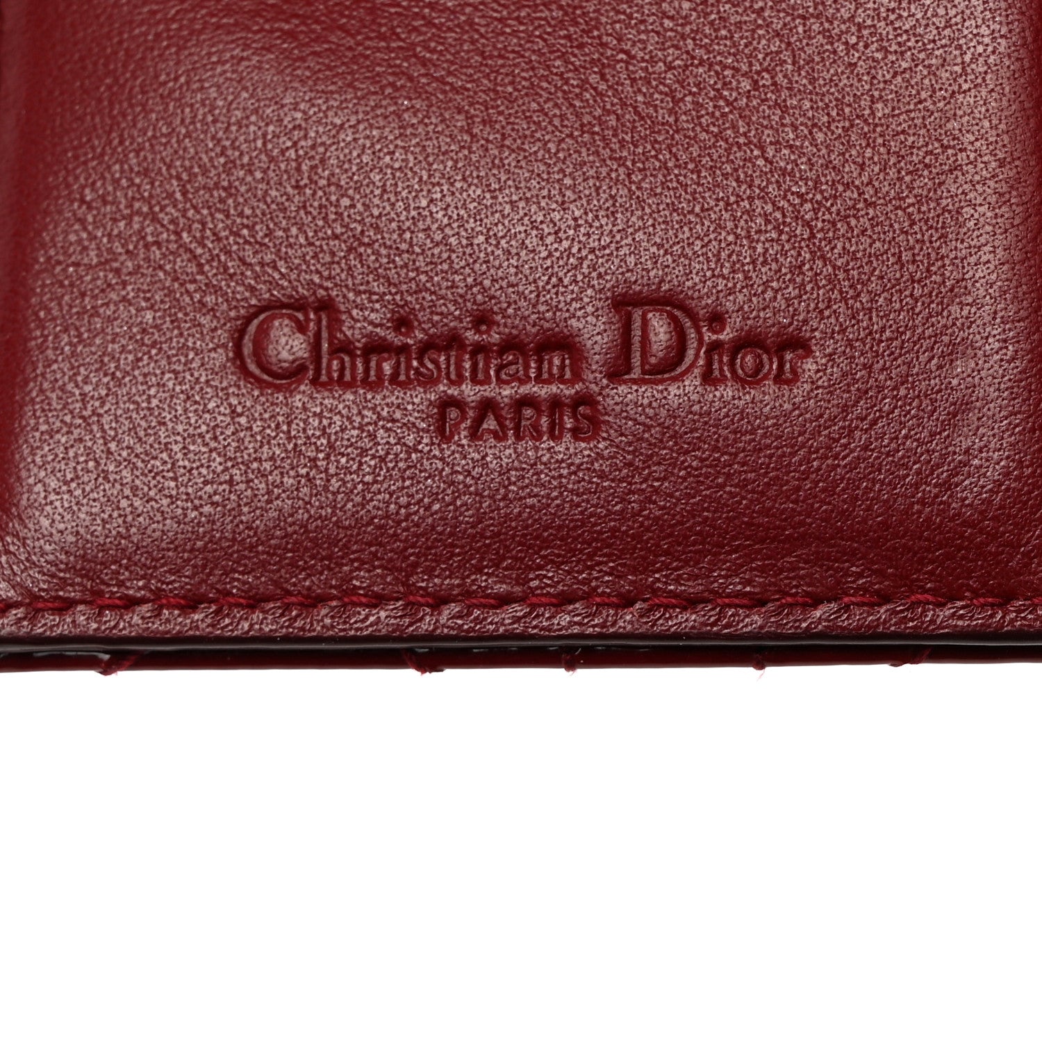Christian Dior Patent Cannage Mini Lady Dior Wallet Cherry Red 6 of 8