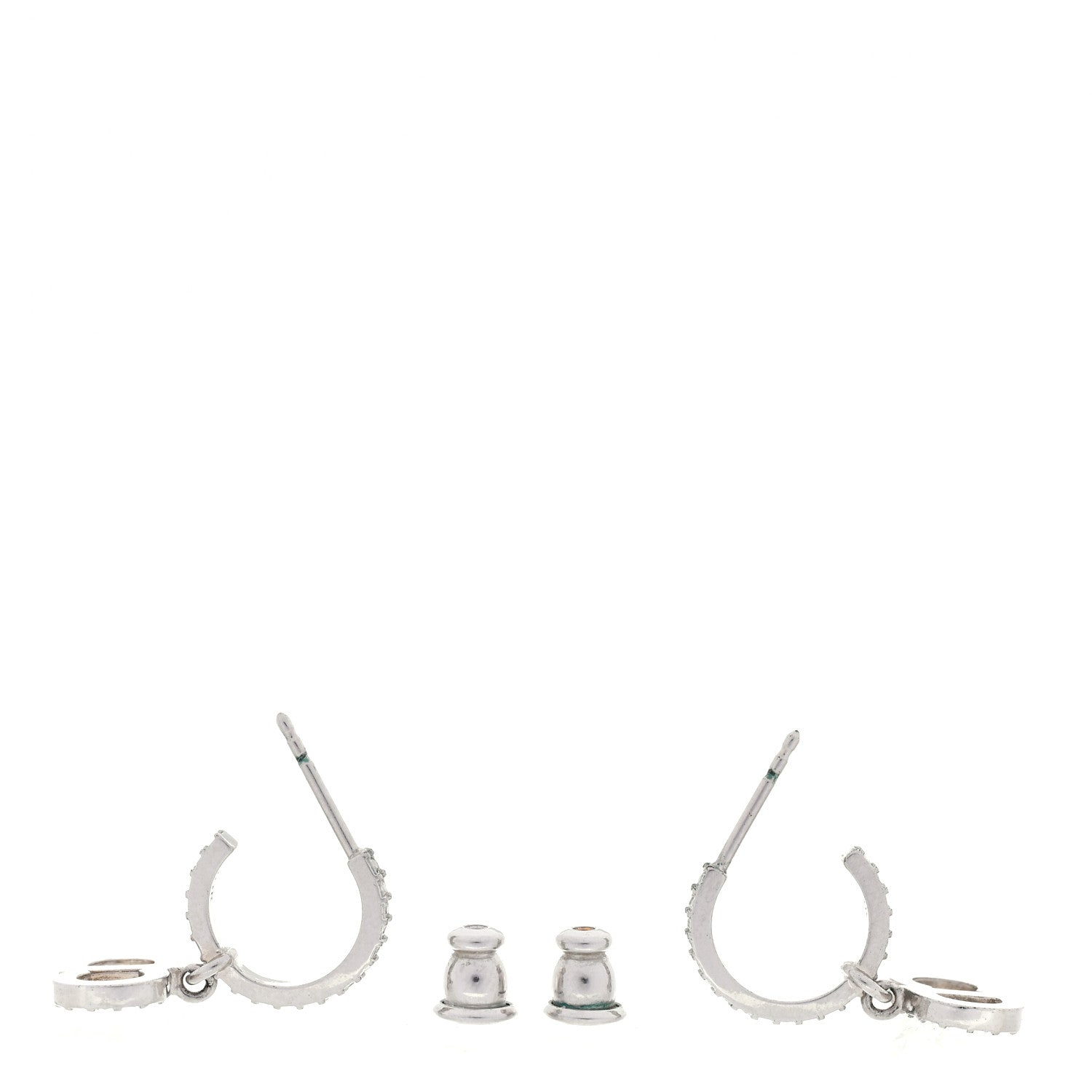 Christian Dior Crystal Clair D Lune Hoop Earrings Silver 3 of 4