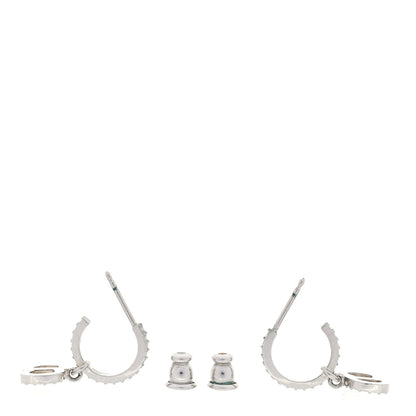 Christian Dior Crystal Clair D Lune Hoop Earrings Silver 3 of 4