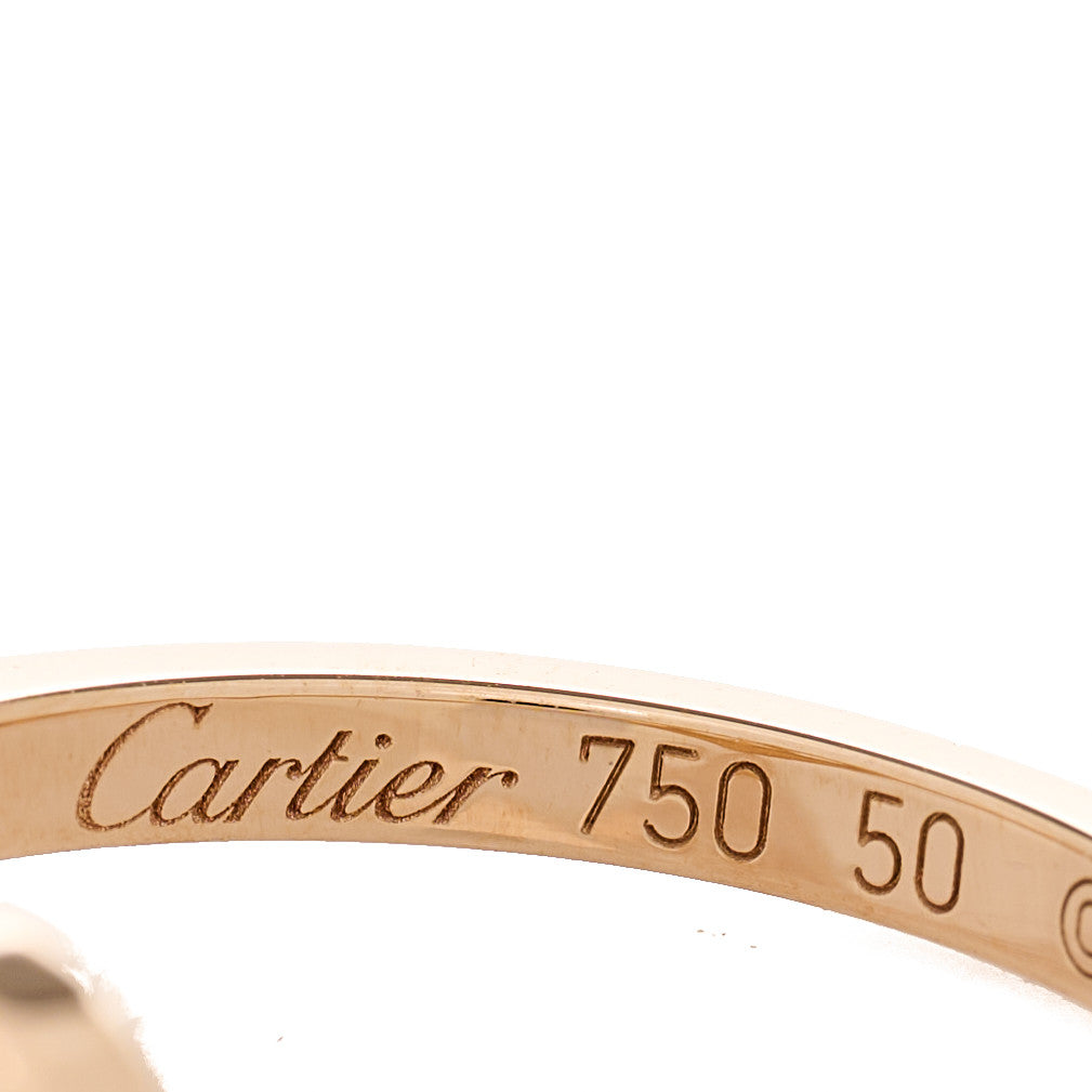 Cartier 18K Pink Gold Diamond Small Hearts and Symbols Ring 50 5.25 3 of 5