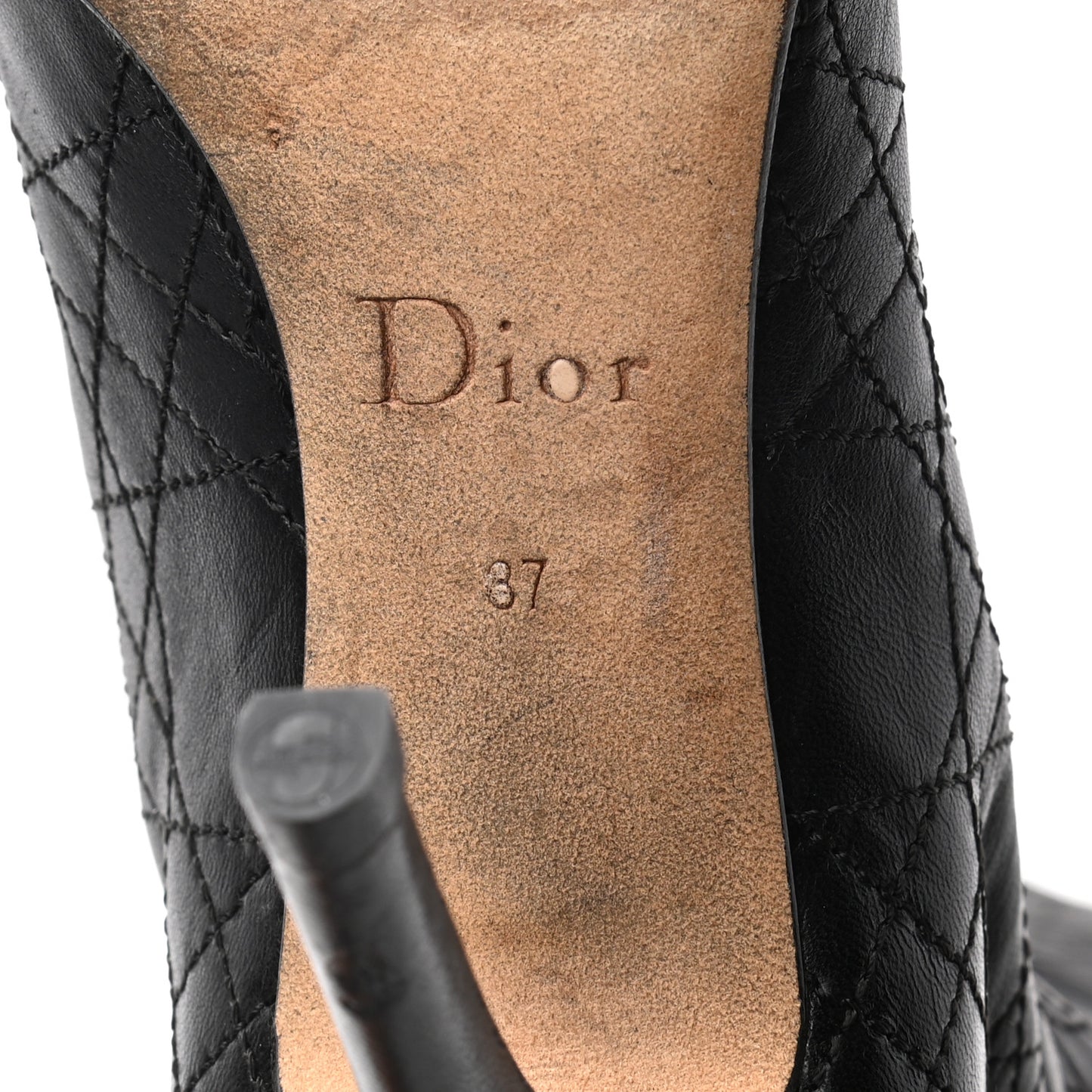 Lambskin Cannage Tall Boots 37 Black