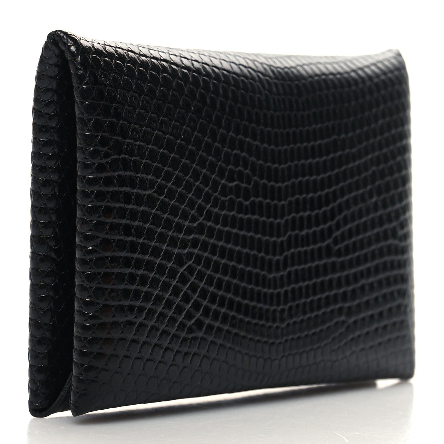Hermes Lizard Calvi Card Case Black 3 of 9