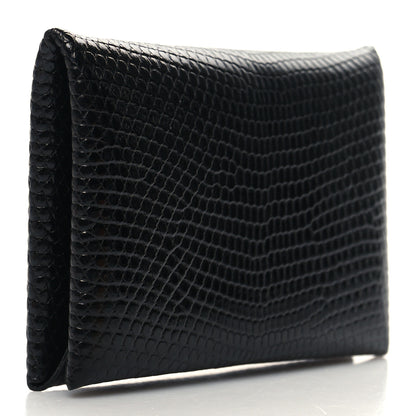 Hermes Lizard Calvi Card Case Black 3 of 9