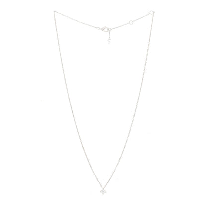 Louis Vuitton 18K White Gold Diamond .30ct LV Monogram Star Cut Pendant Necklace 2 of 5