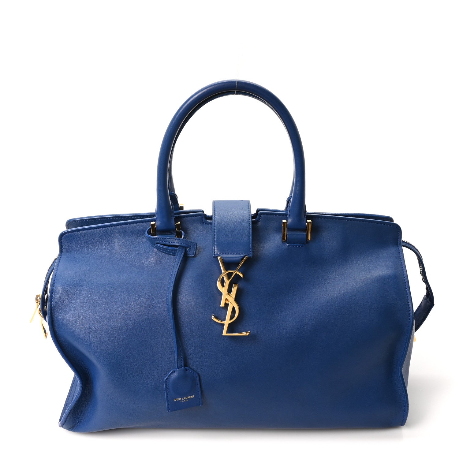 Saint Laurent Calfskin Medium Monogram Cabas Blue Majorelle 1 of 9