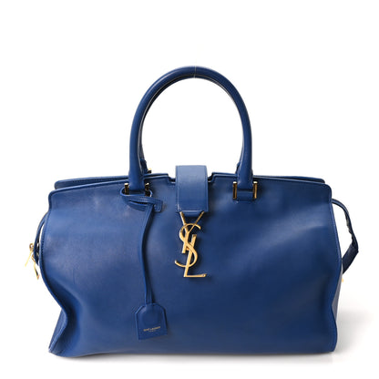 Saint Laurent Calfskin Medium Monogram Cabas Blue Majorelle 1 of 9