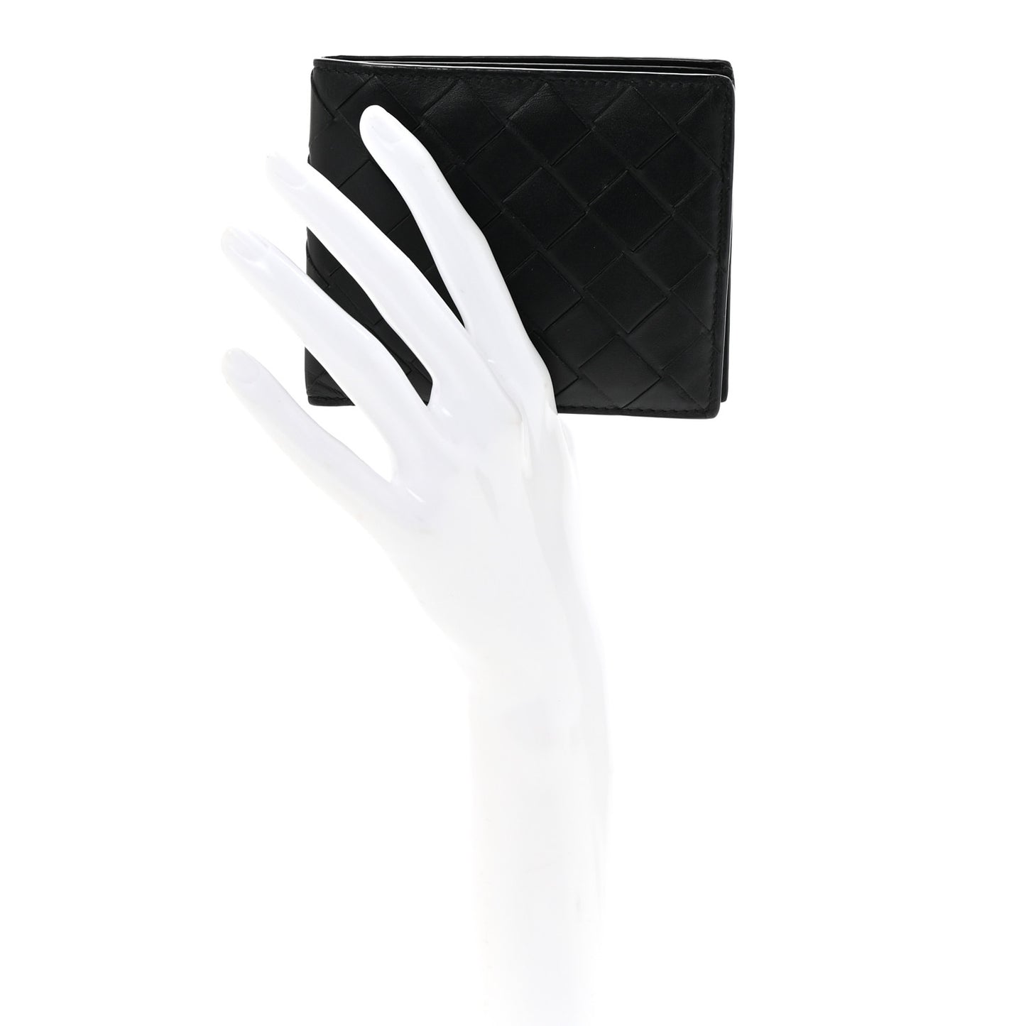Nappa Maxi Intrecciato Bi-Fold Wallet Black