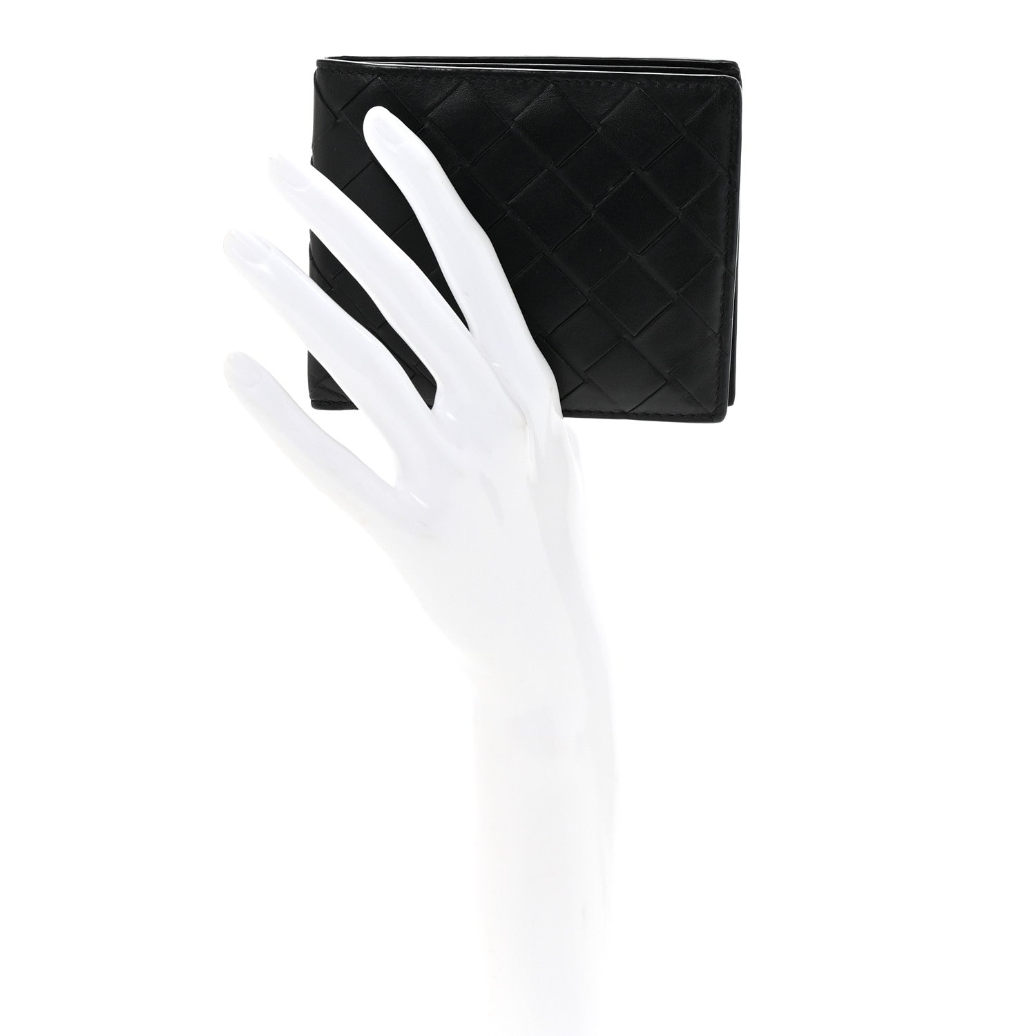 Bottega Veneta Nappa Maxi Intrecciato Bi-Fold Wallet Black 2 of 7